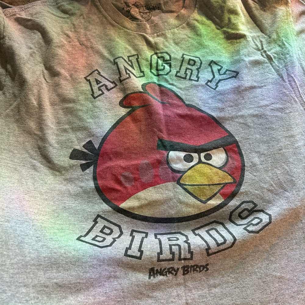 Angry Birds Gray Graphic T-Shirt